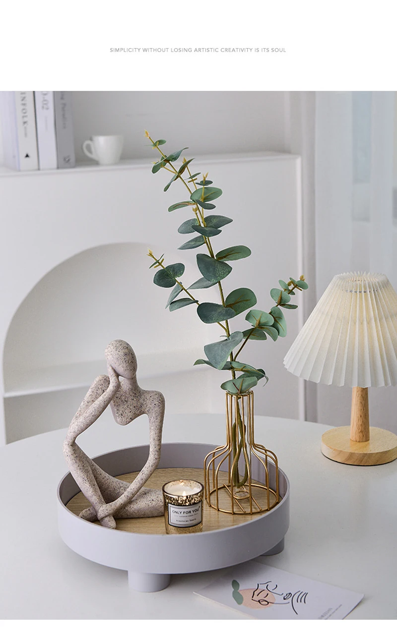 Vilead Nordic Abstract Sculpture Thinker Statue Resin Woman Figurine Office Home Decoration Accessories Decor Crafts Modern Art