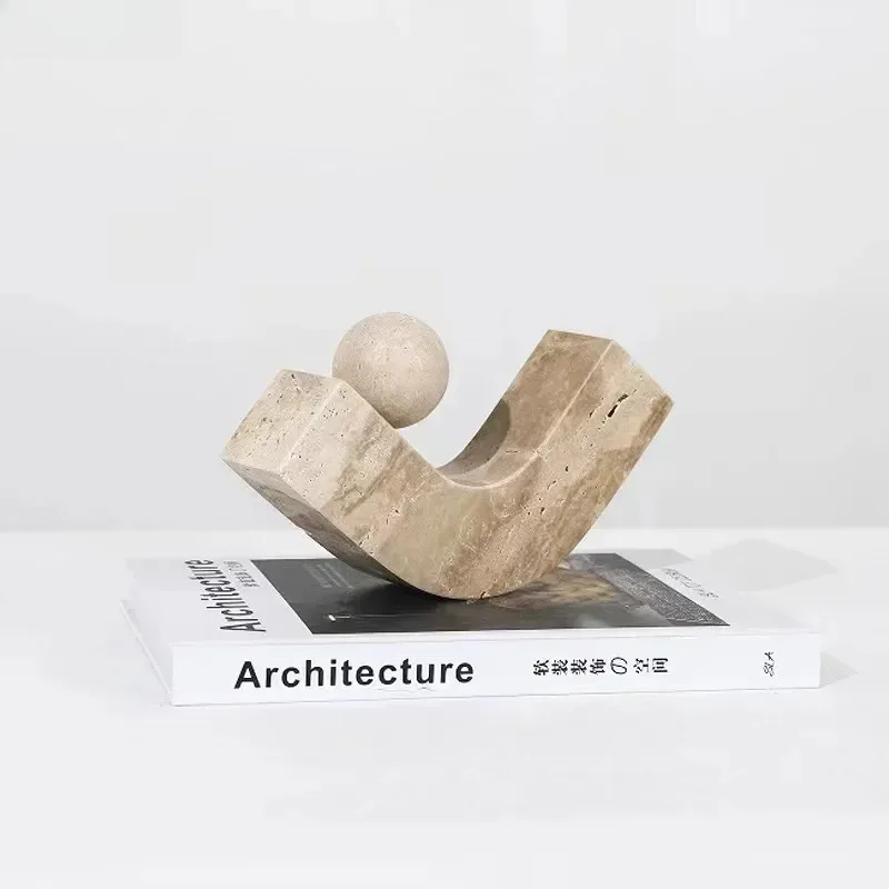 Geometric Arc Natural Stone Ornaments Modern Crafts Desk Decoration Minimalist Desk Decoration Home Aesthetics Modern Art Statue
