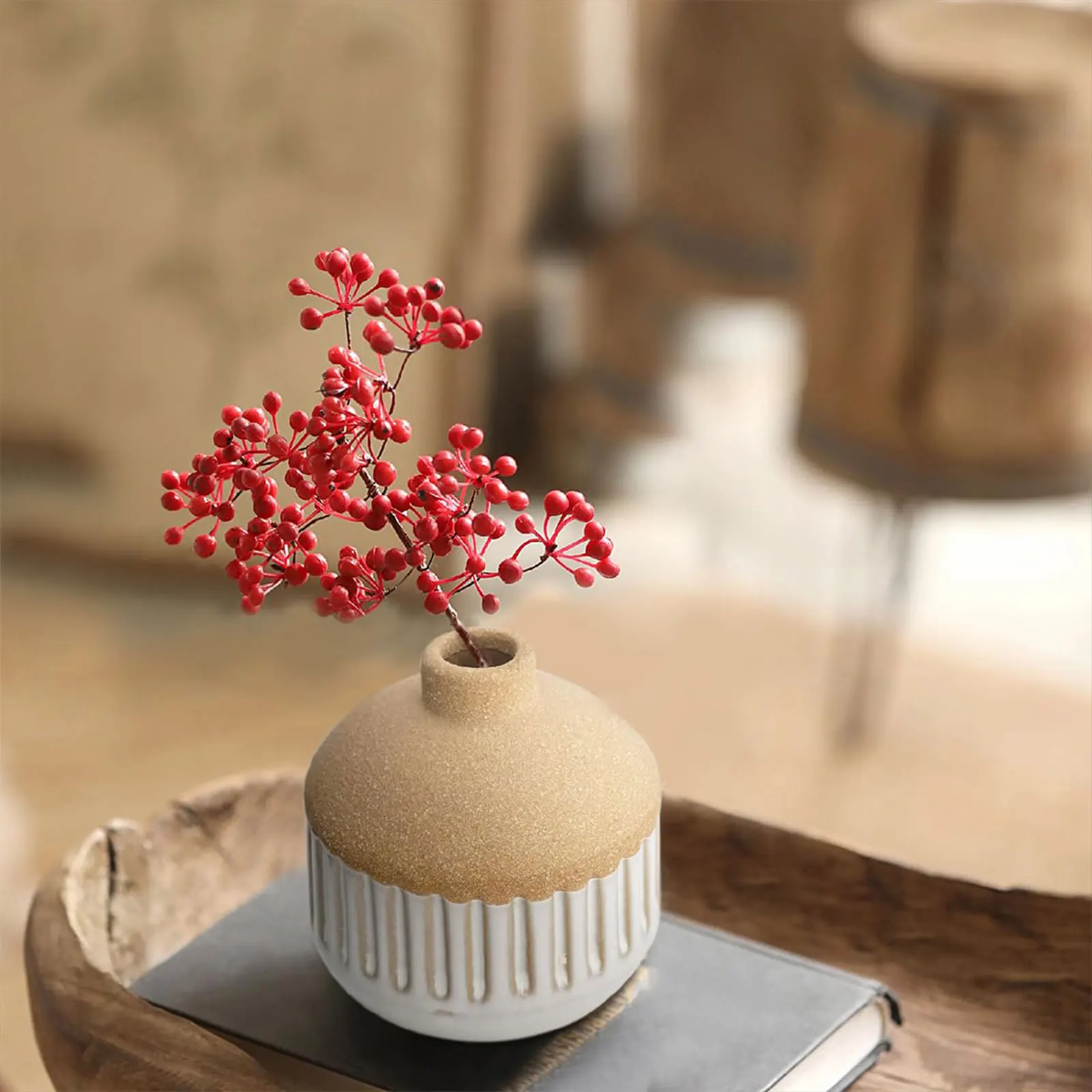 Modern Flower Vases Floral Arrangements Decorative Vases Boho Ceramic Vase for Entryway Dinner Living Room Kitchen Decoration
