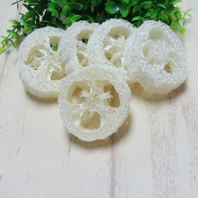 Natural Loofah Luffa Loofa Slices, Handmade Soap Tools, Cleaning Sponge, Facial Soap Holder, 100 Pcs