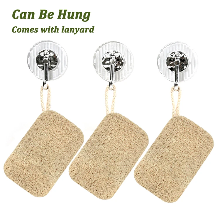 Natural Loofah Sponge Scrubber Reusable Plant Fiber Dish Washing Pad Oil Stain Remover For Kitchen Cleaner With Rope