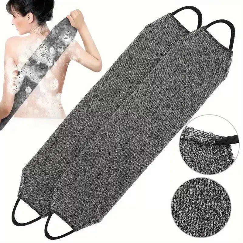 2pcs African Net Bath Body Exfoliating Long Net Double-Sided Shower Body Scrub Back Scrubber Skin Smoother Beauty Skin Bath Wash