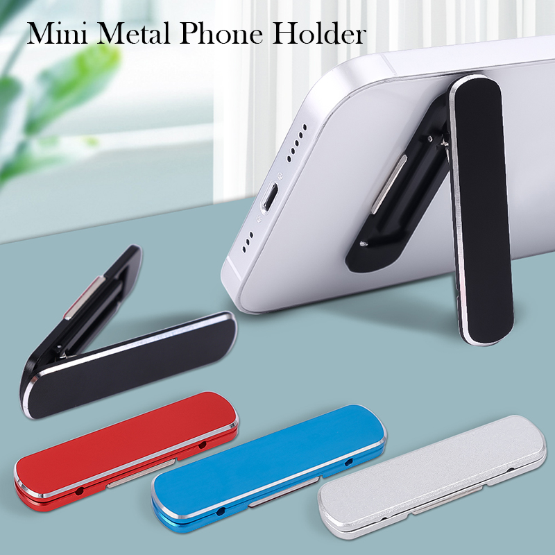 Univesal Mini Invisible Phone Holder 360° Rotatable Metal Desktop Kichstand Ultra Thin Foldable Mobile Phone Bracket Holder