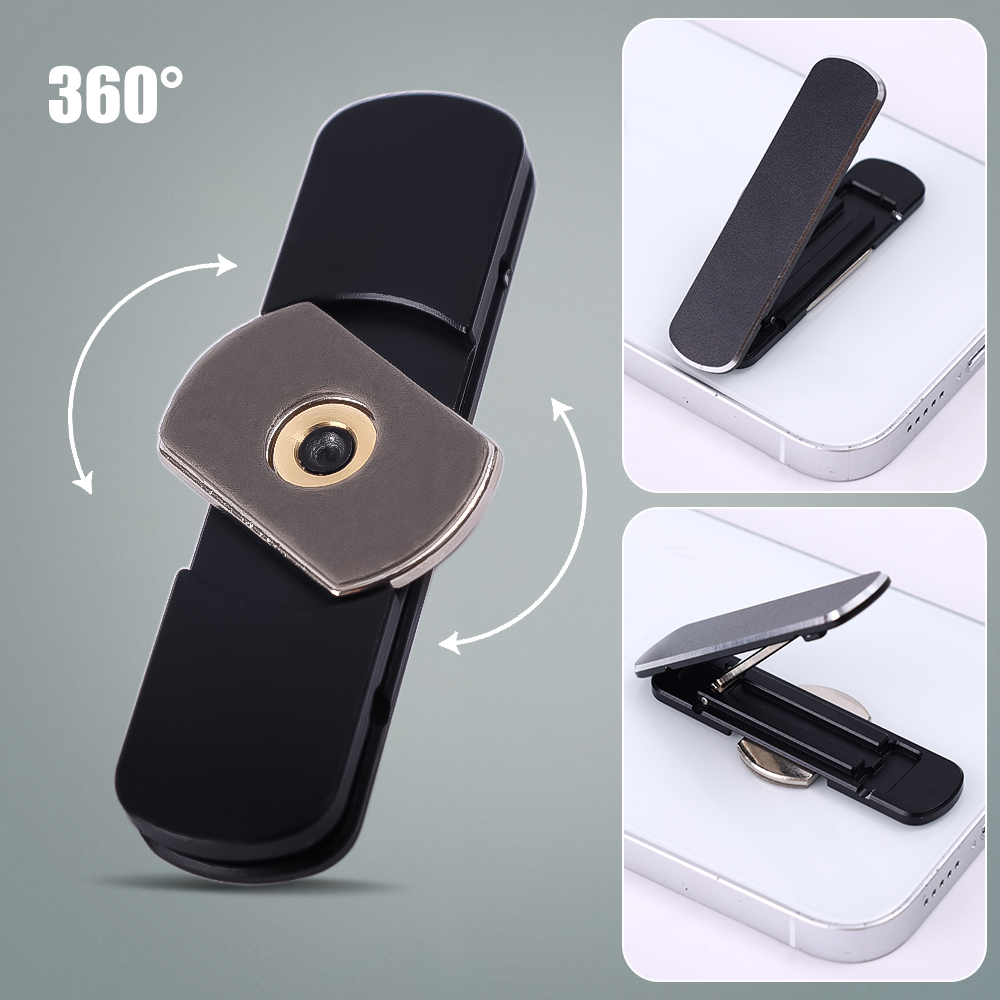 Univesal Mini Invisible Phone Holder 360° Rotatable Metal Desktop Kichstand Ultra Thin Foldable Mobile Phone Bracket Holder