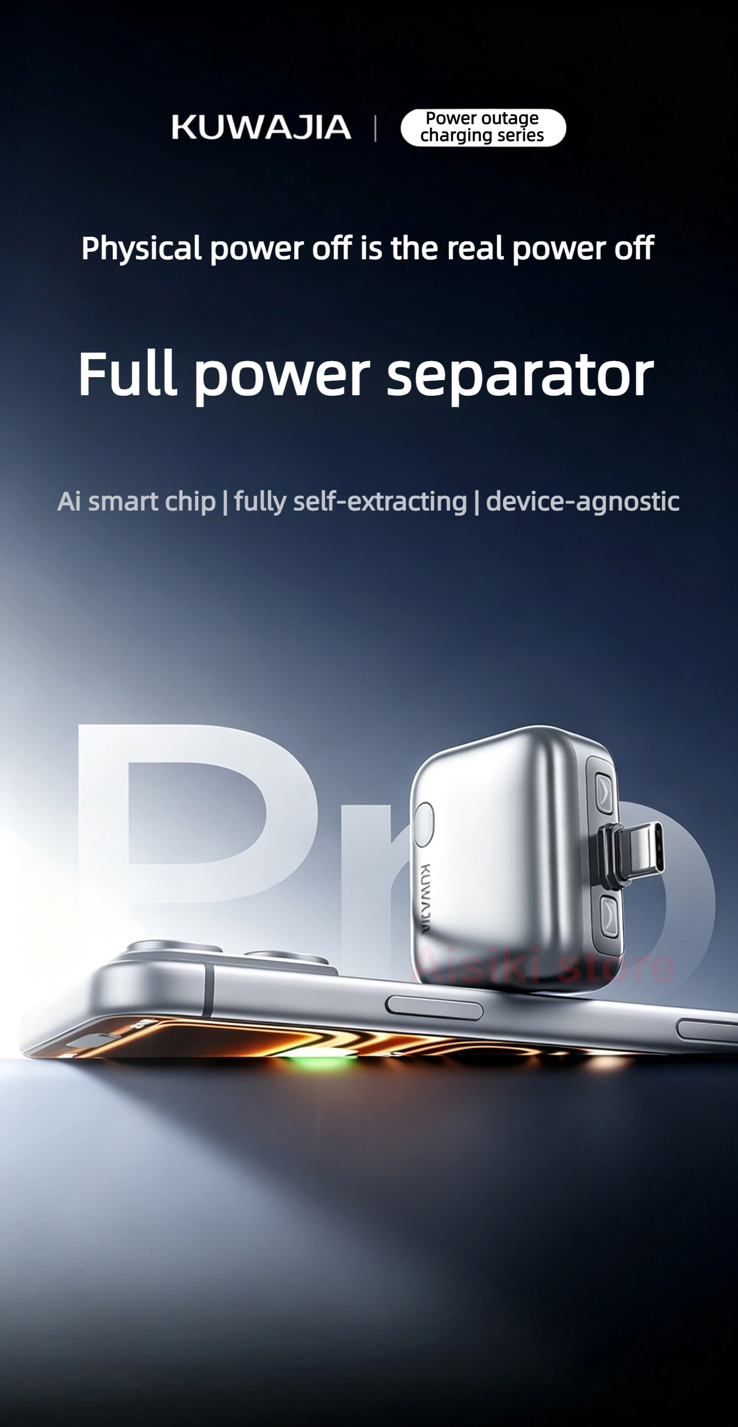 KUWAJIA KH-51 140W Fast Charging Power Disconnector Full Charge Auto Pop Separator for Mobile Phone Tablet