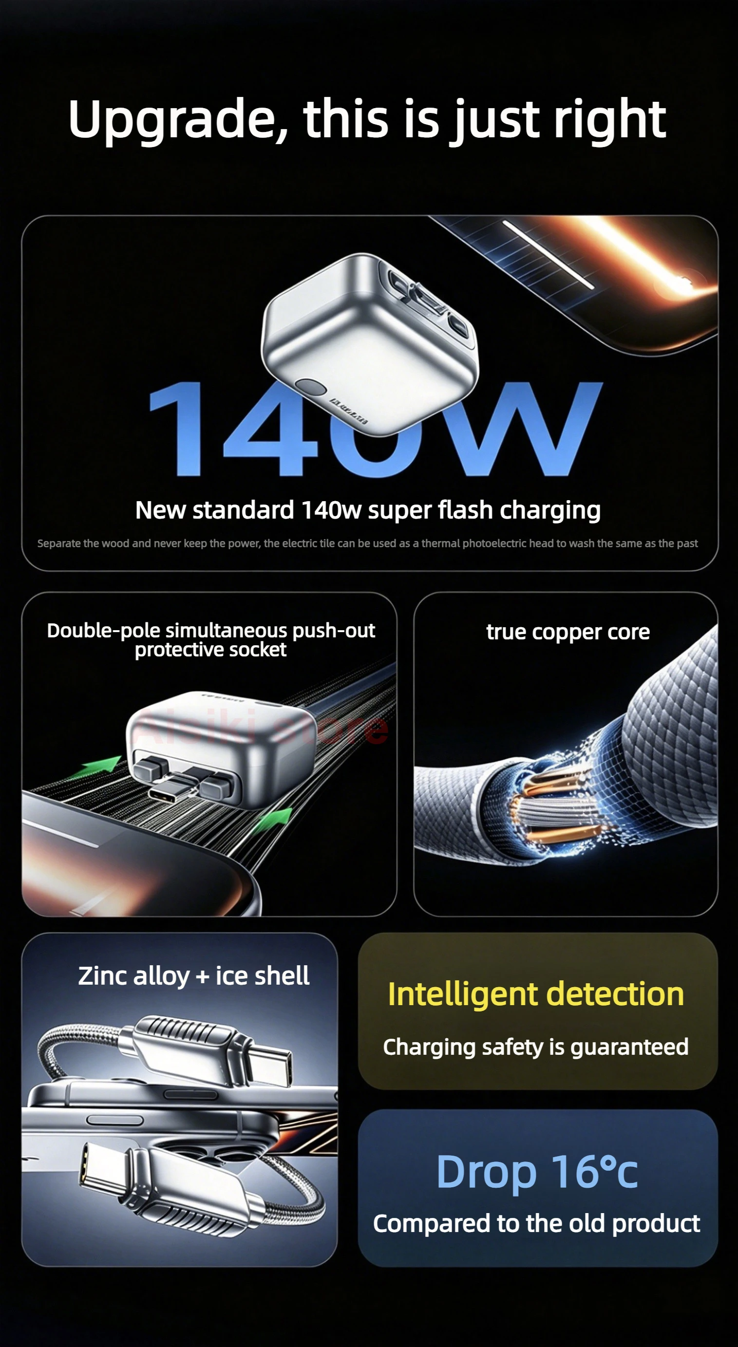KUWAJIA KH-51 140W Fast Charging Power Disconnector Full Charge Auto Pop Separator for Mobile Phone Tablet
