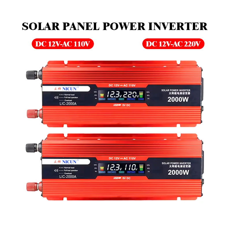 2000W Off-Grid Solar Complete Kit Power 100A Controller,110V 220V Inverter&10AH 30AH LiFePO4 Battery for Home/RV/Camping