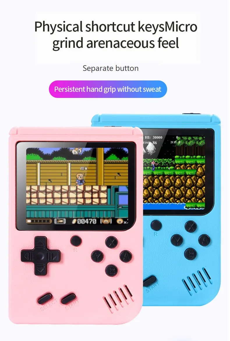 Retro Portable Mini Handheld Video Game Console 8 Bit 3.0 Inch Color LCD Kids Color Game Player Built in 500 Games