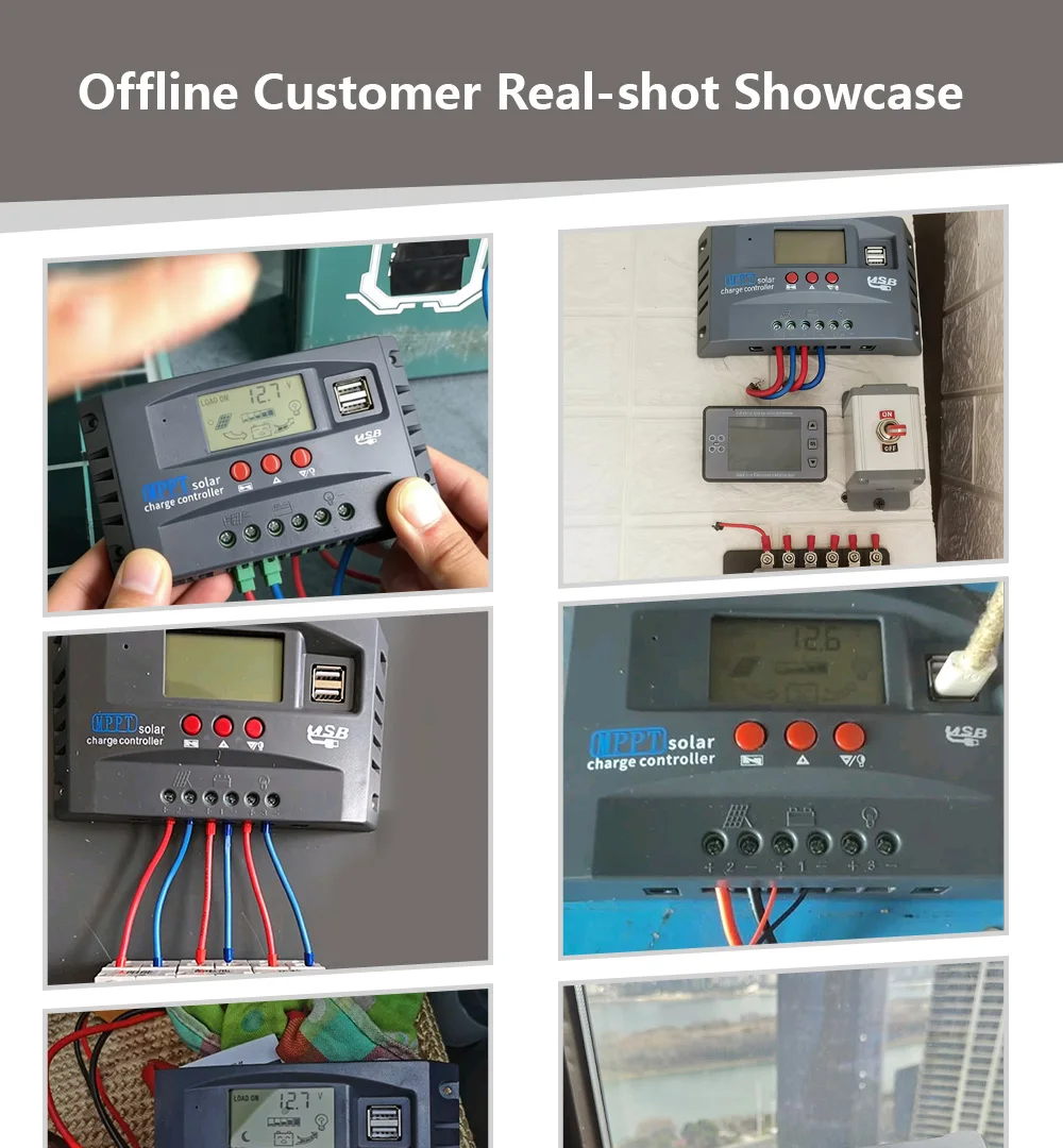 MPPT Solar Charge Controller regulator 12V,24V Auto 30 40 50 60 80 100A Compatible with Lead-Acid, Lithium and LiFePO4 Batteries