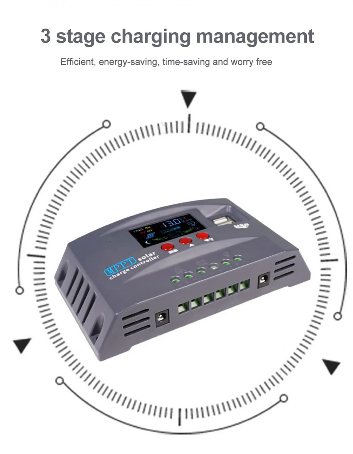 MPPT Solar Charge Controller regulator 12V,24V Auto 30 40 50 60 80 100A Compatible with Lead-Acid, Lithium and LiFePO4 Batteries
