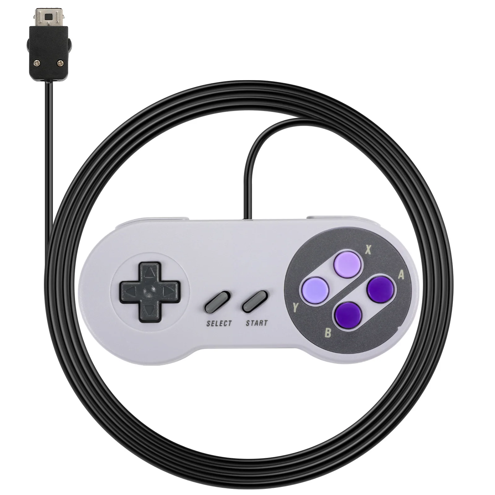 Wired Gamepad for SNES/SFC,Adaptation Genuine SNES/SFC Game Console, Gamepad Handle for Super Nin-tend-o Game Console