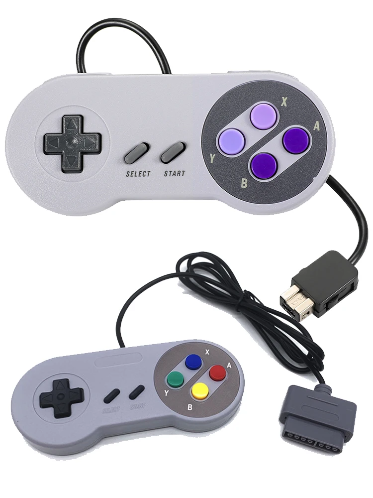 Wired Gamepad for SNES/SFC,Adaptation Genuine SNES/SFC Game Console, Gamepad Handle for Super Nin-tend-o Game Console