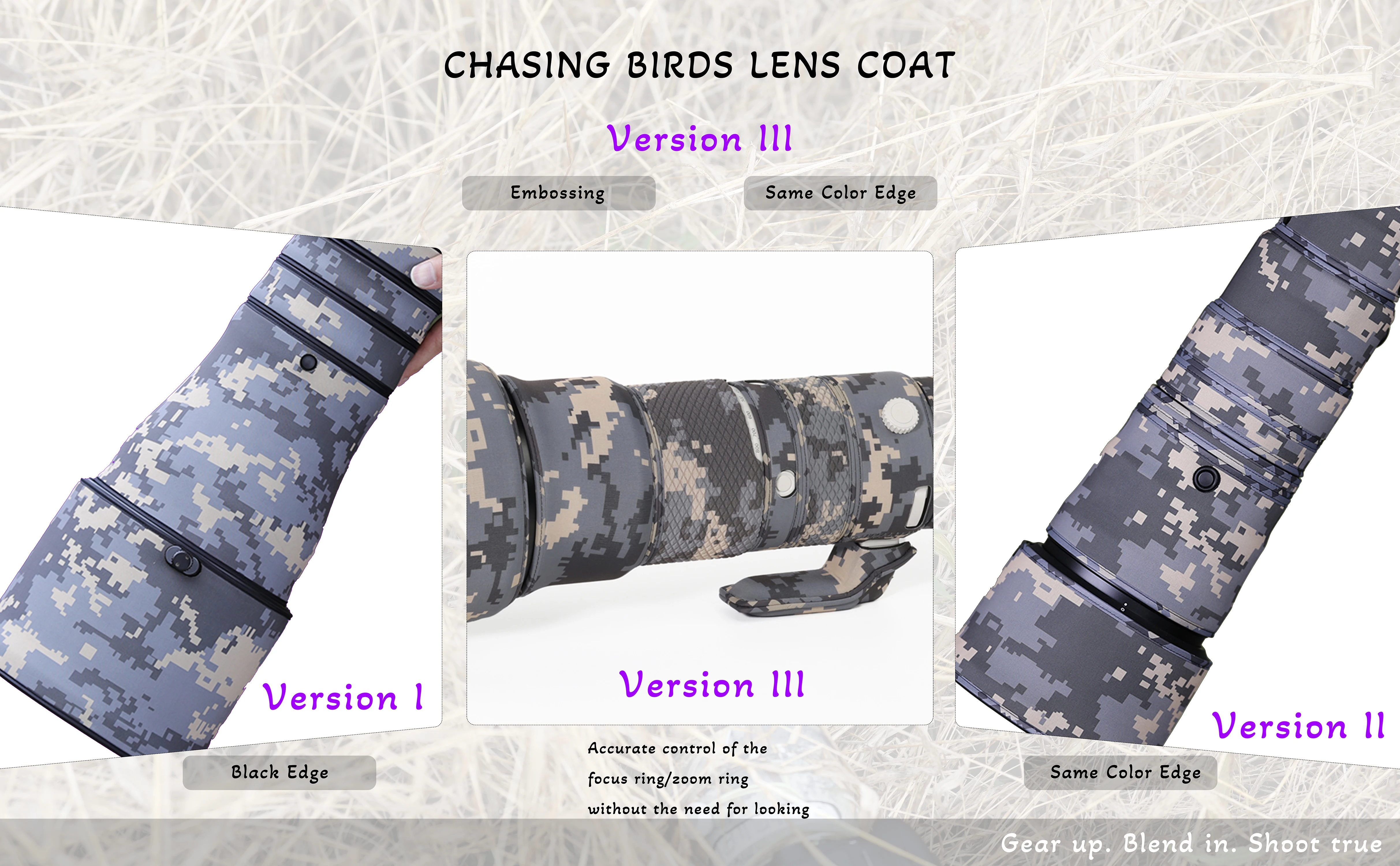CHASING BIRDS Version IV Lens Camouflage Coat for NIKON Z 800mm F6.3 VR S Waterproof and Rainproof Lens Protective Cover