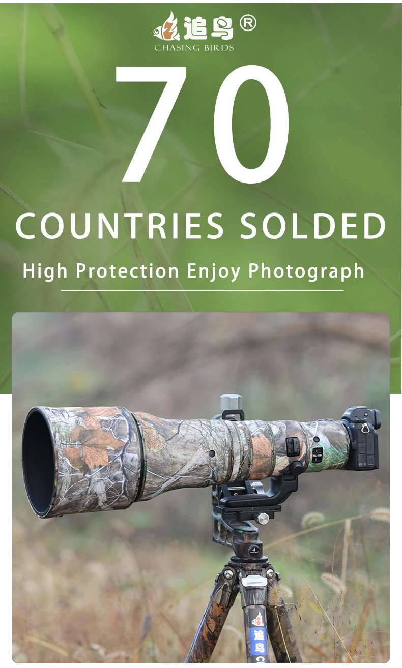 CHASING BIRDS Version IV Lens Camouflage Coat for NIKON Z 800mm F6.3 VR S Waterproof and Rainproof Lens Protective Cover