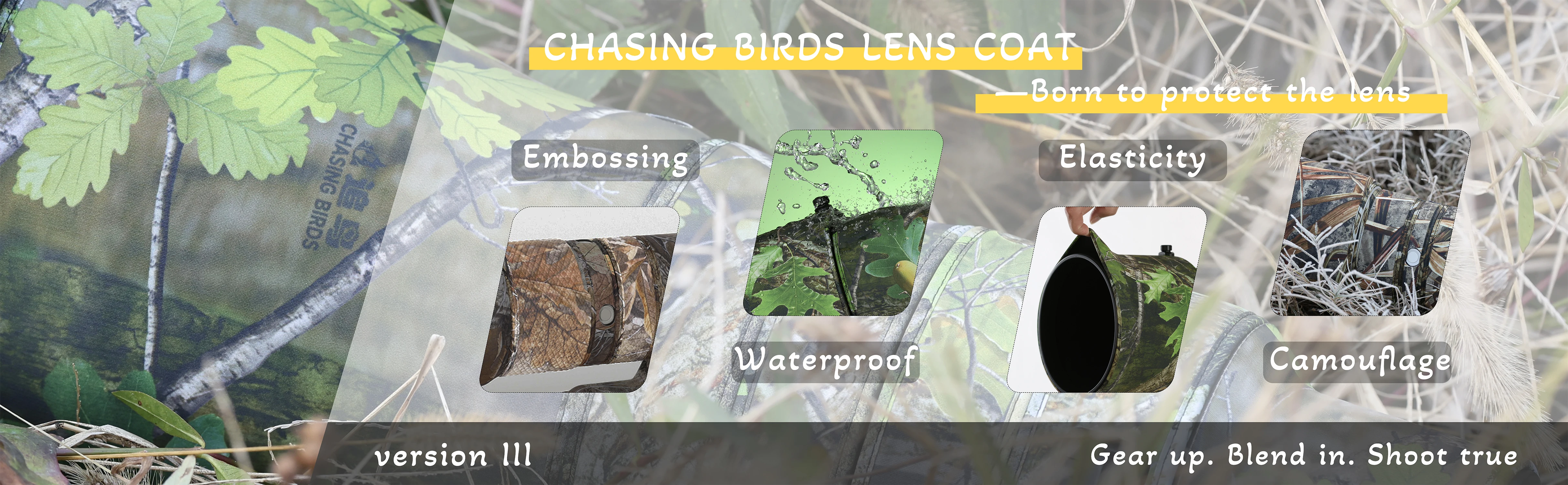 CHASING BIRDS Version IV Lens Camouflage Coat for NIKON Z 800mm F6.3 VR S Waterproof and Rainproof Lens Protective Cover