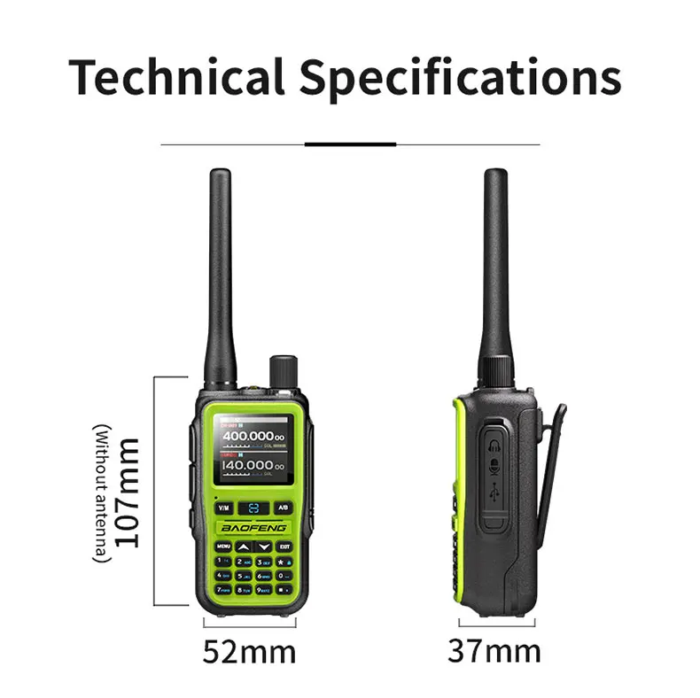 2 Pack BAOFENG UV-5R Mini Dual Band Two-Way Radio (5W/999CH) - Bluetooth APP Programming, NOAA Alert, Type-C Fast Charging