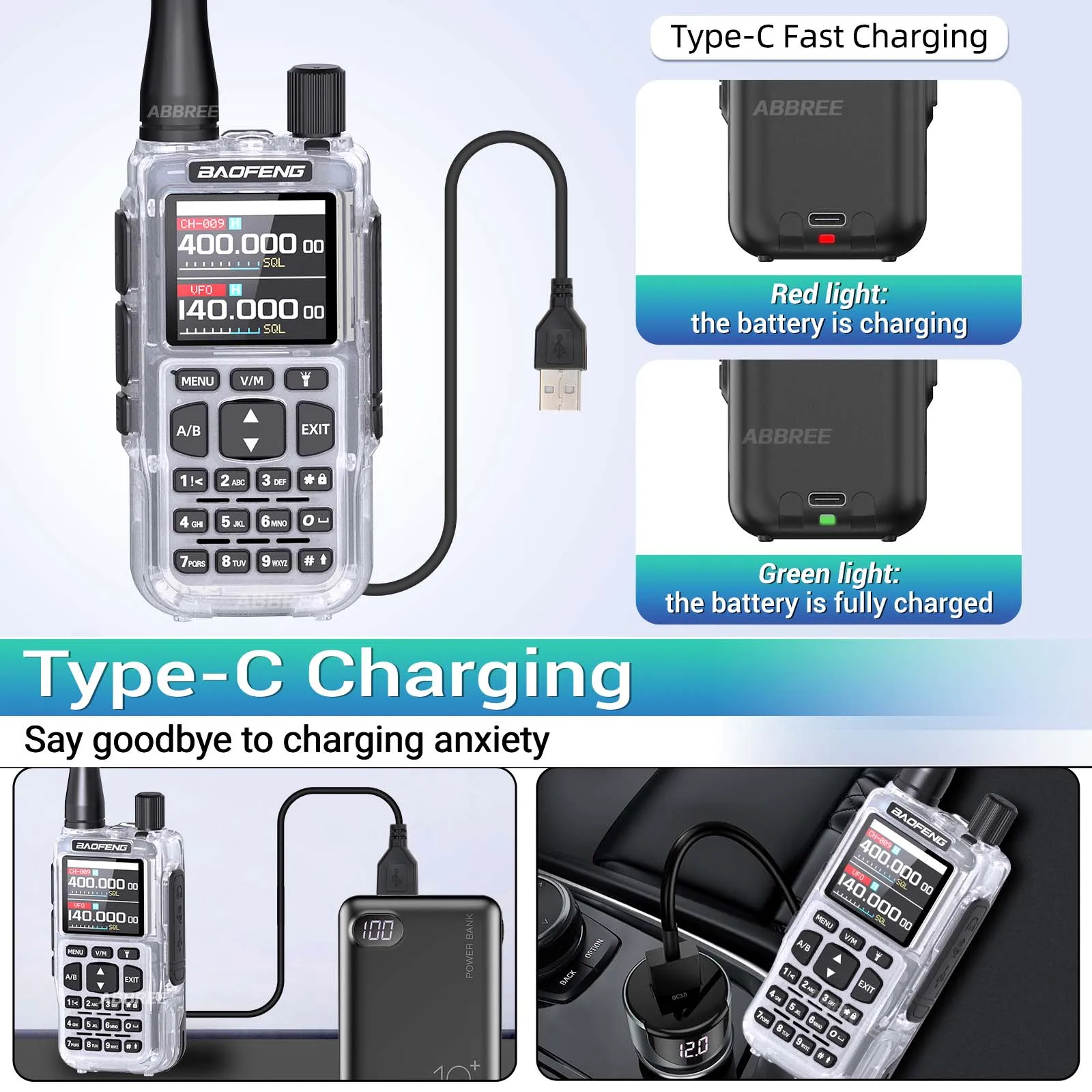 BAOFENG MINI 5 Walkie Talkie 2200mAh Battery APP Bluetooth Programming Long Range Dual PTT Newly Upgraded UV-5R MINI Ham Radio