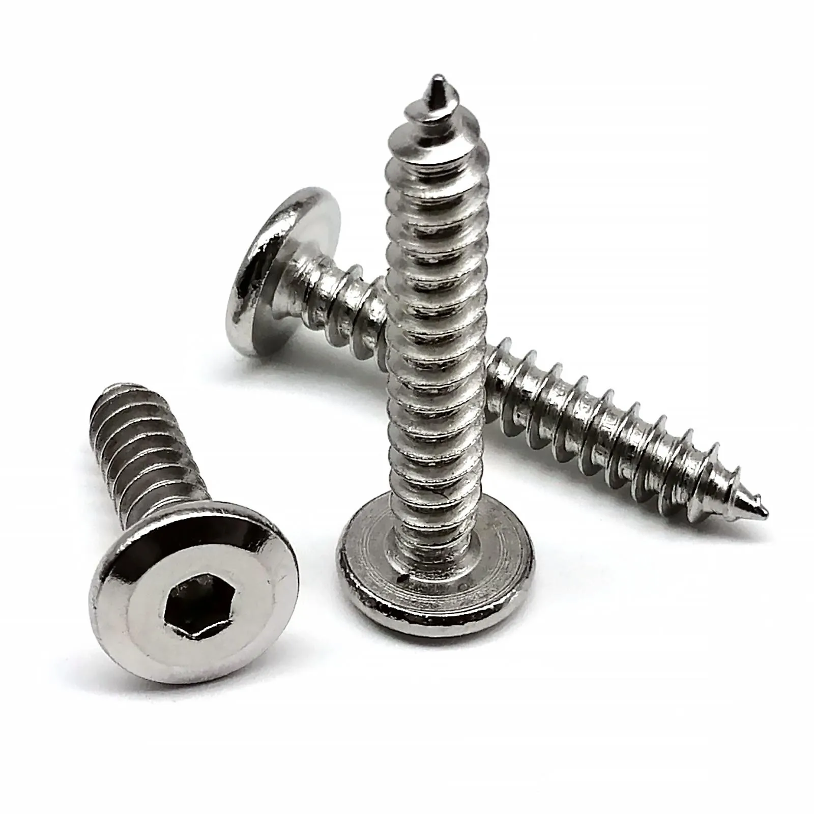 HZYUEGOU M2 M2.3 M2.6 M3 M4 M5 M6 Allen Hexagon Socket Large Flat Thin Wafer Head Self Tapping Wood Screw A2 304 Stainless Steel