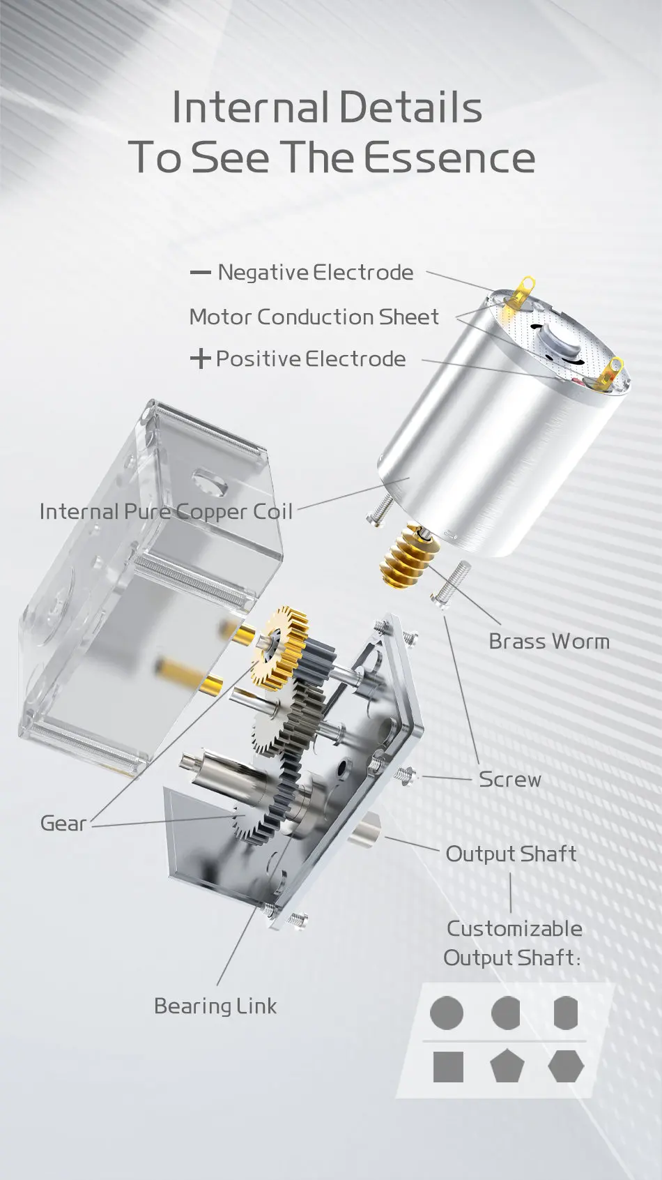 JGY370 Miniature Worm Gear DC Motor, 6V~24V 6mm Diameter Shaft High Torque 25KG.CM Reversible Motor With Self-locking Metal Gear
