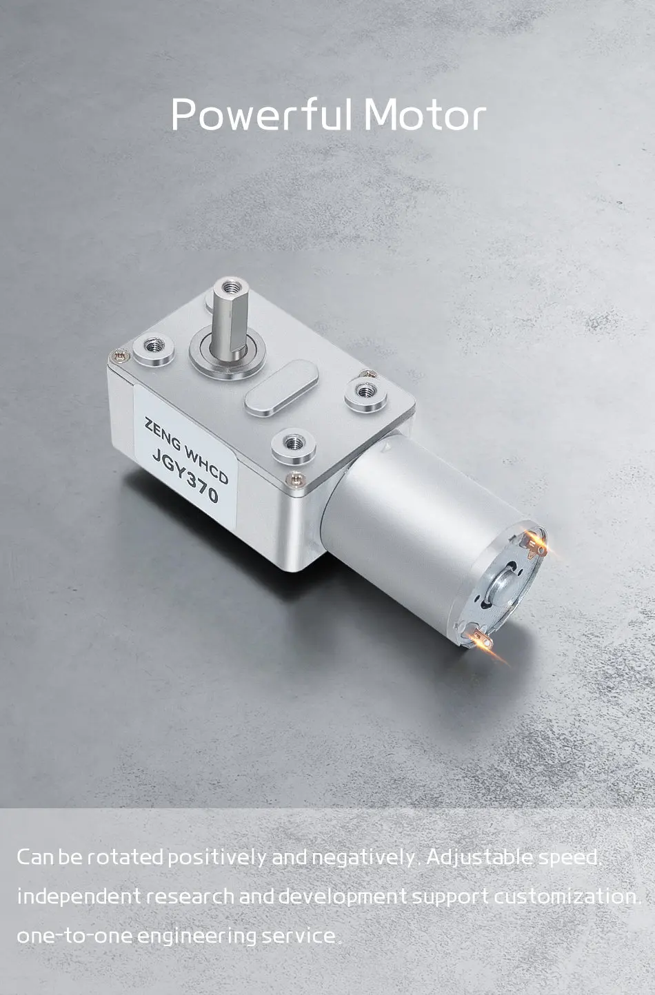 JGY370 Miniature Worm Gear DC Motor, 6V~24V 6mm Diameter Shaft High Torque 25KG.CM Reversible Motor With Self-locking Metal Gear