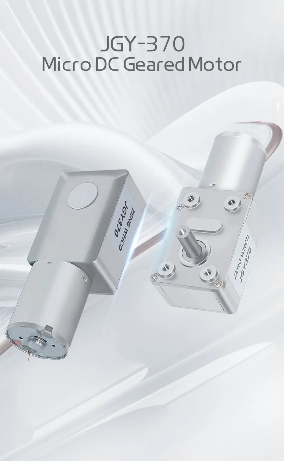 JGY370 Miniature Worm Gear DC Motor, 6V~24V 6mm Diameter Shaft High Torque 25KG.CM Reversible Motor With Self-locking Metal Gear