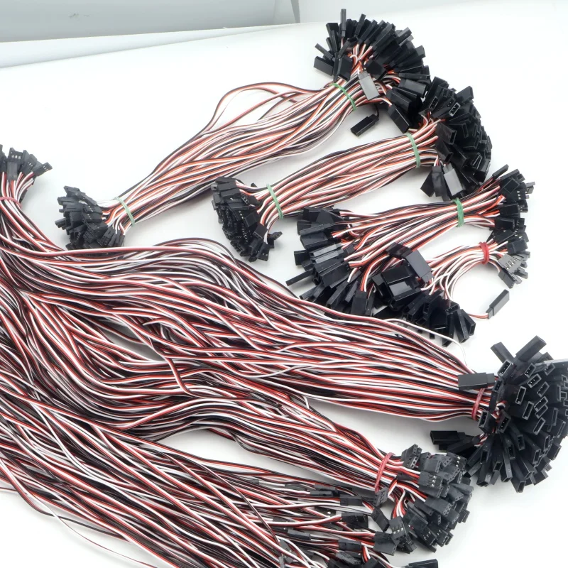 10Pcs 100mm 150mm 200mm 300mm 500mm Servo Lead Cable Extension Yextension Cord for RC Futaba JR Male to Female 15cm 30cm 50cm