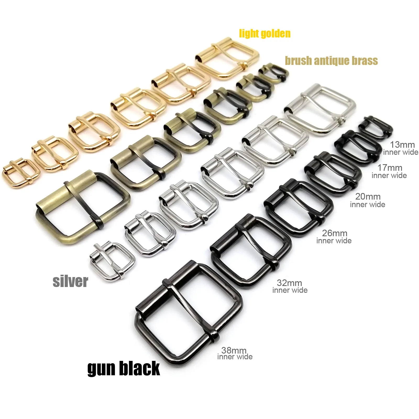 HZYUEGOU 5X High Quality Thickened Leather Hand Bag Backpack Strap Belt Dog Collar Chain Rectangle Ring Adjust Roller Pin Buckle