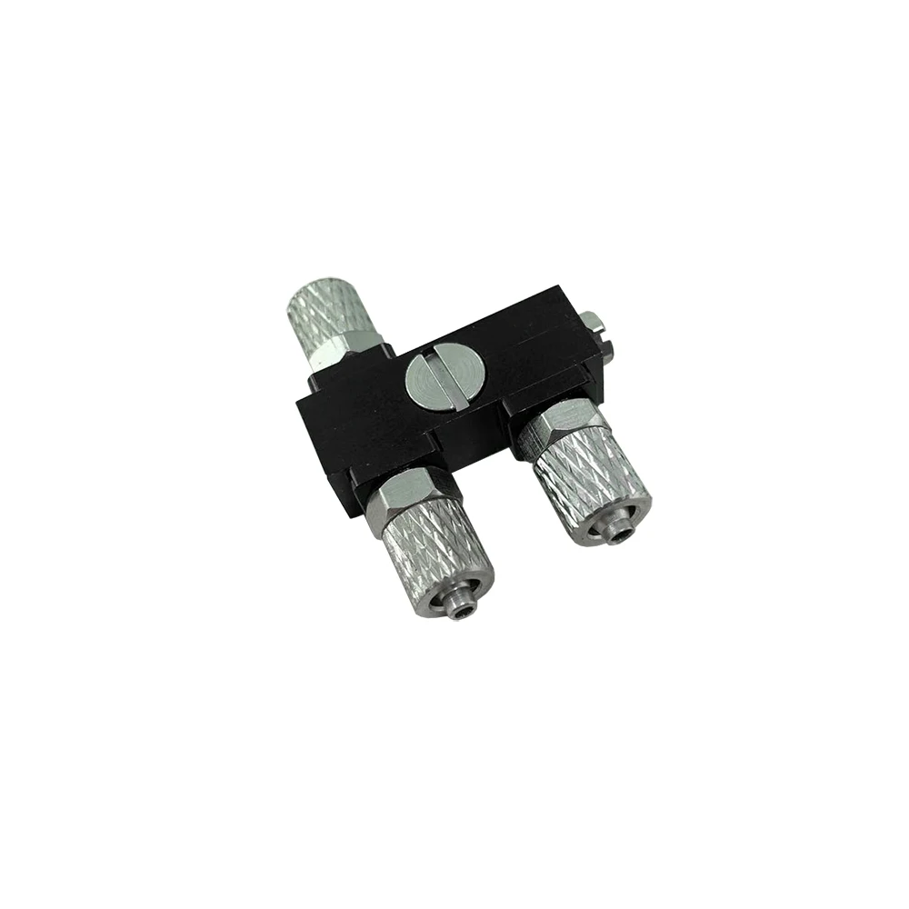 3 Channel CNC Metal Connector for Hydraulic Cylinder of 1/12 RC Excavator Bulldozer Car Parts