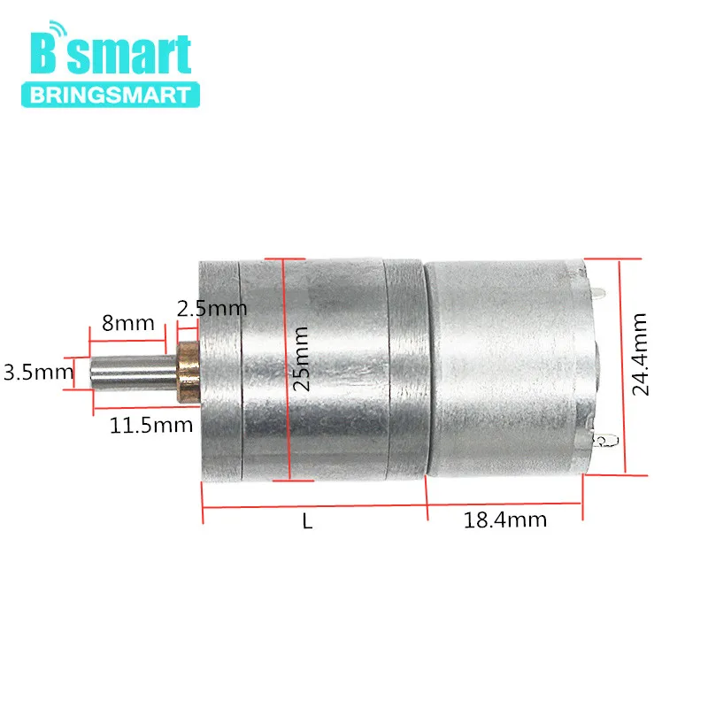 Wholesale JGA25-310 Mini Motor 3-12v Gear Motor 7-1818rpm DC Motor Low Noise Gearbox Printer High Torque Low Speed Motor