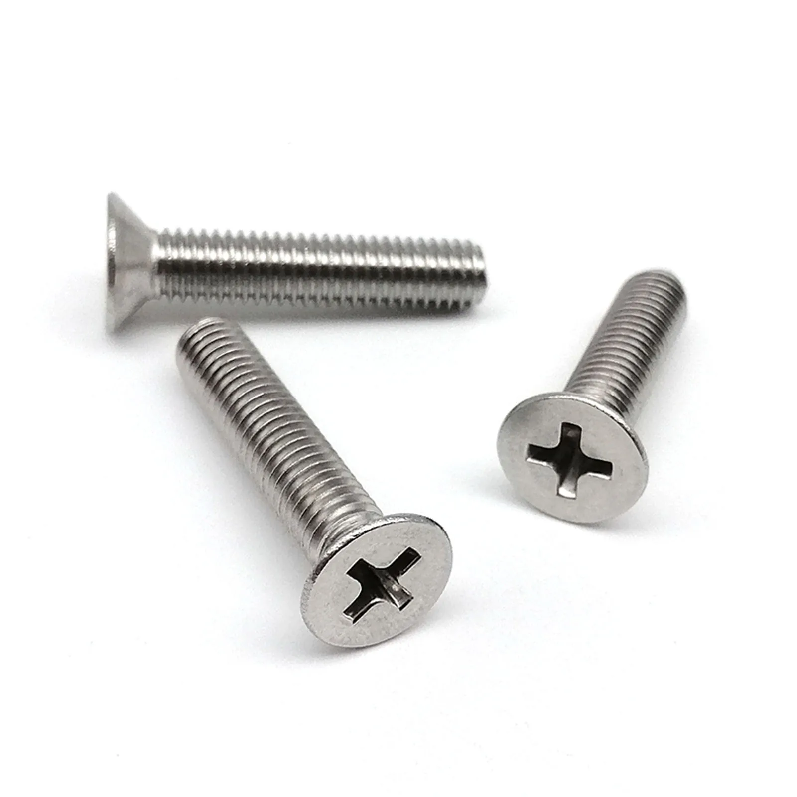 HZYUEGOU 50pcs M1.2 M1.4 M1.6 M2 M2.5 M3 M3.5 M4 Micro Small Black 304 Stainless Steel Phillips Flat Countersunk Head Screw Bolt
