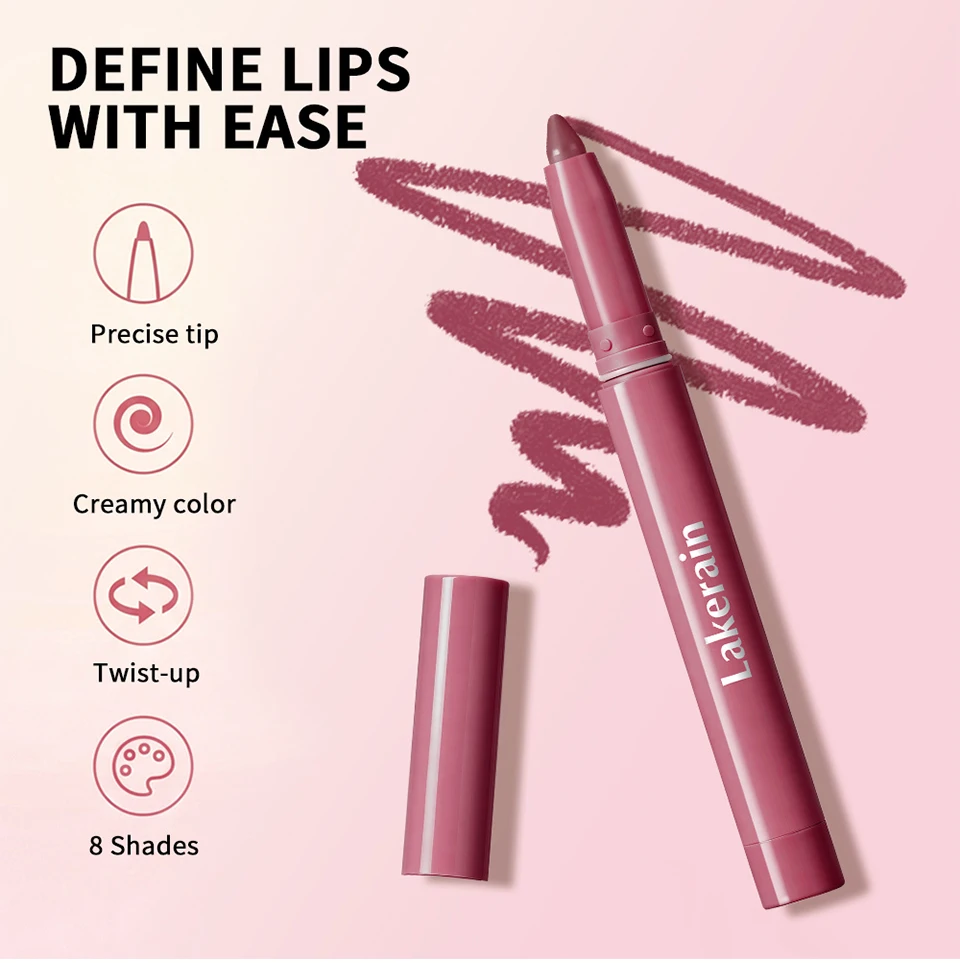 Cream Lip Liner Long Lasting Wear Waterproof Sweat-resistant Fast-setting Rich Pigmented Color Smooth Matte Texture Lip Liner