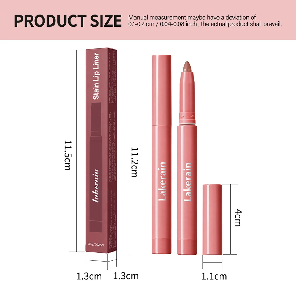 Cream Lip Liner Long Lasting Wear Waterproof Sweat-resistant Fast-setting Rich Pigmented Color Smooth Matte Texture Lip Liner