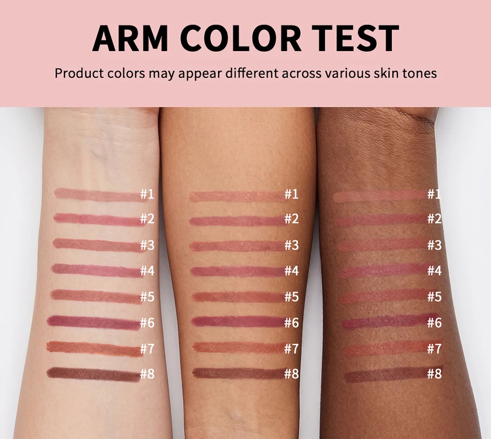 Cream Lip Liner Long Lasting Wear Waterproof Sweat-resistant Fast-setting Rich Pigmented Color Smooth Matte Texture Lip Liner