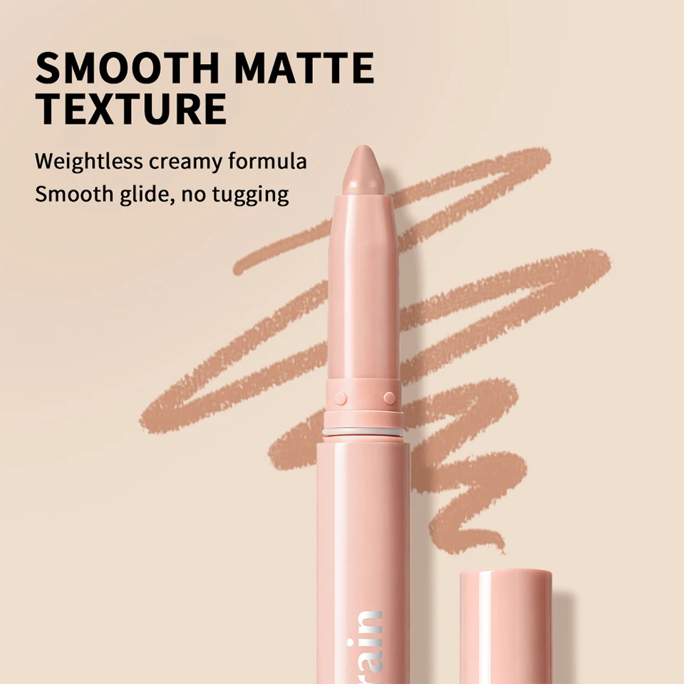 Cream Lip Liner Long Lasting Wear Waterproof Sweat-resistant Fast-setting Rich Pigmented Color Smooth Matte Texture Lip Liner