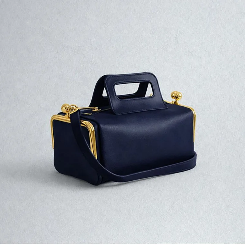 2027 New Women Underarm Shoulder Bag, Fashion Two Side Clamp Frame Kiss Lock Bag, Luxury Designer PU Leather Handbag Purse Ins