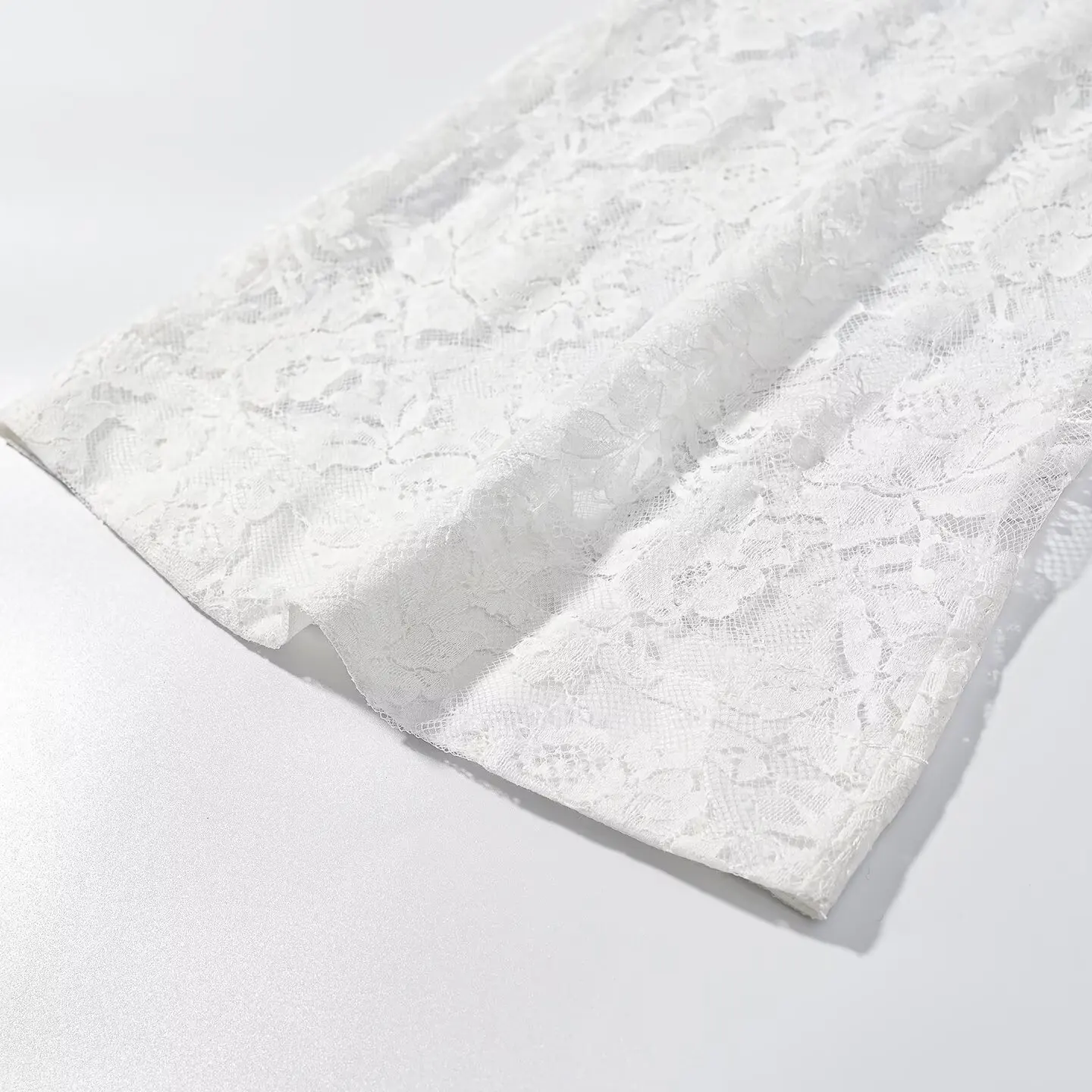 White Lace Embroidery Pant Suit Women Stand Neck Sleeveless Hollow-out Waist Cinching See Through Set Lady Summer Sheer Outfit