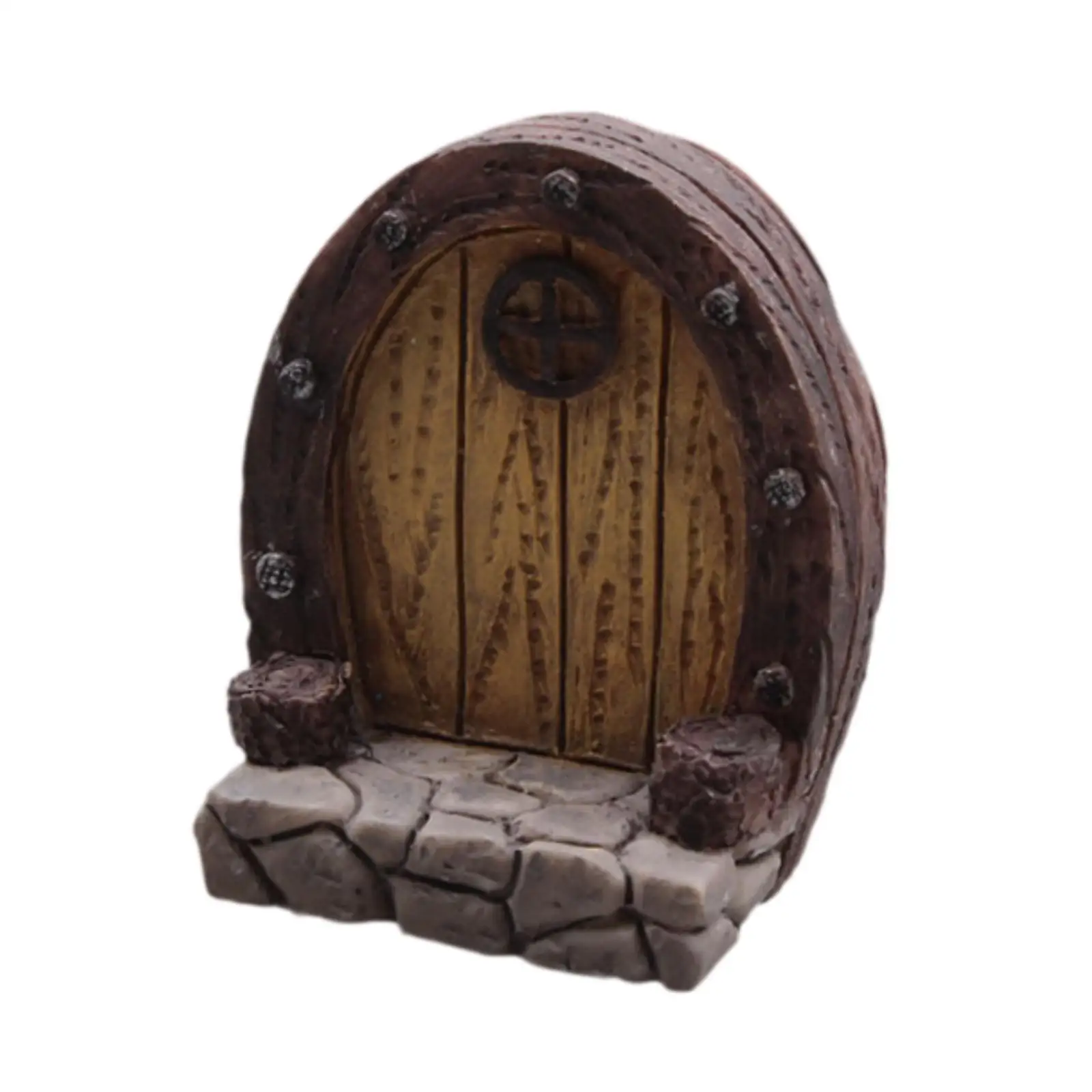 Miniature Garden Door Micro Landscape Lawn Ornament Garden Art Decorative Resin Mini Door Fairy Door for Living Room Lawn