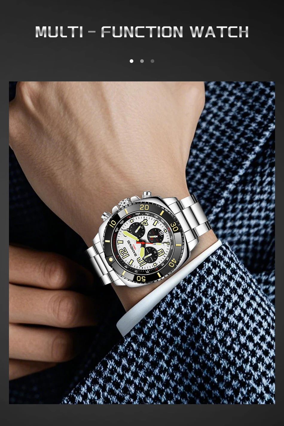 LIGE Brand BANGWEI Quartz Man Watch Digital Dial Fashion Business Luxury Auto Date Waterproof Luminous Stainless Casual Watches
