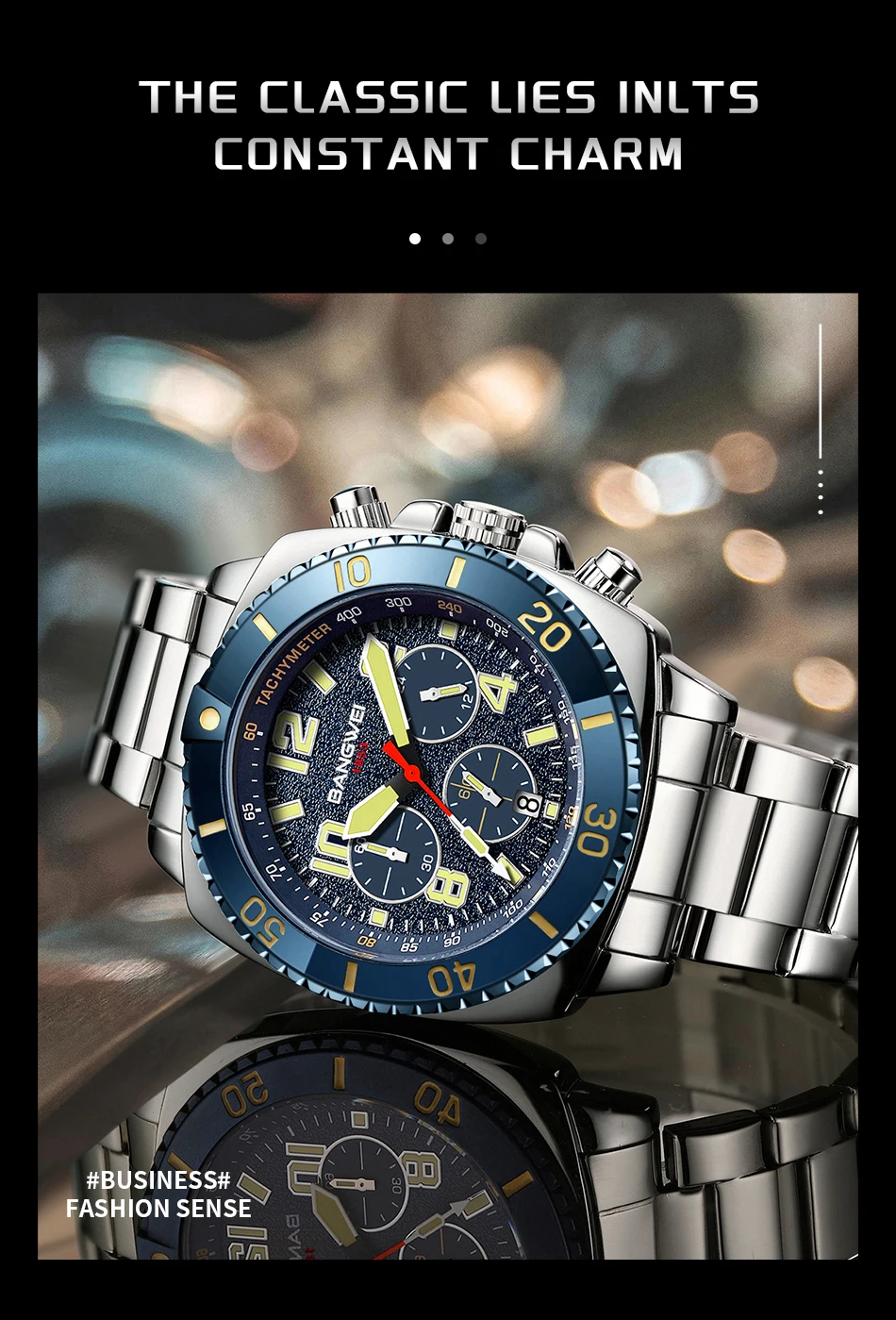 LIGE Brand BANGWEI Quartz Man Watch Digital Dial Fashion Business Luxury Auto Date Waterproof Luminous Stainless Casual Watches