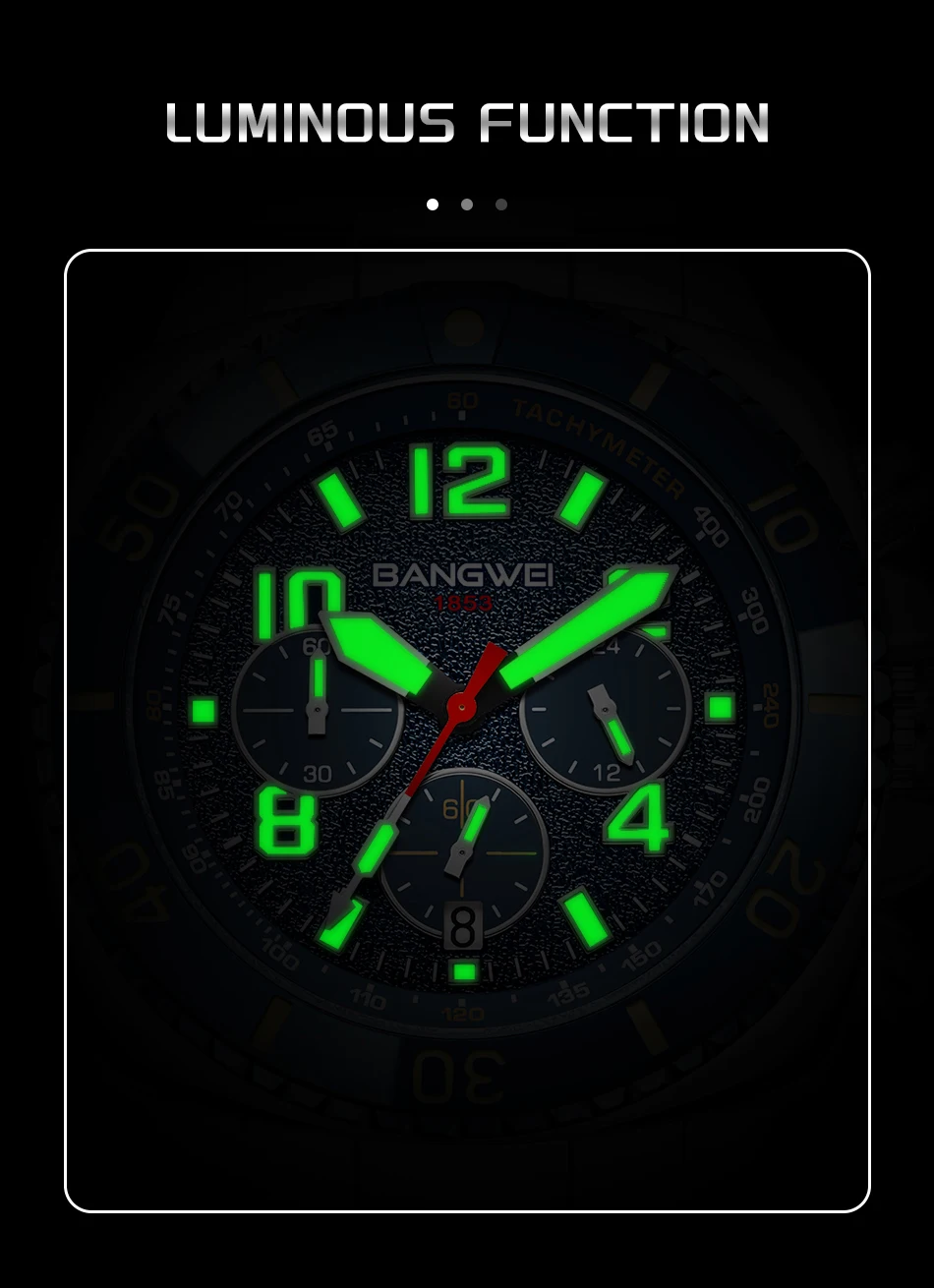 LIGE Brand BANGWEI Quartz Man Watch Digital Dial Fashion Business Luxury Auto Date Waterproof Luminous Stainless Casual Watches