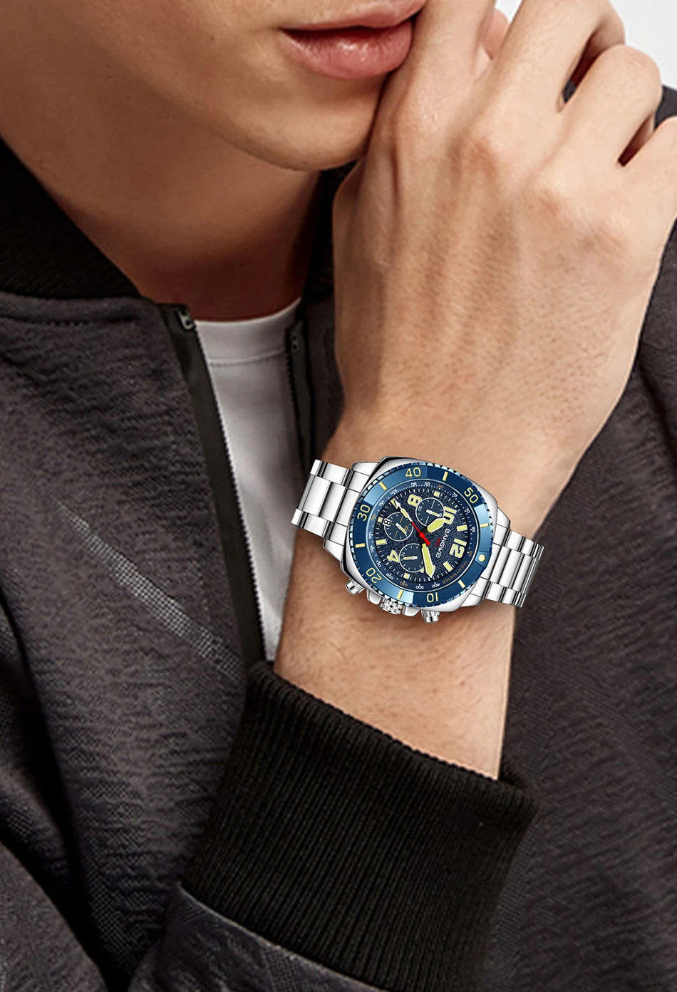 LIGE Brand BANGWEI Quartz Man Watch Digital Dial Fashion Business Luxury Auto Date Waterproof Luminous Stainless Casual Watches