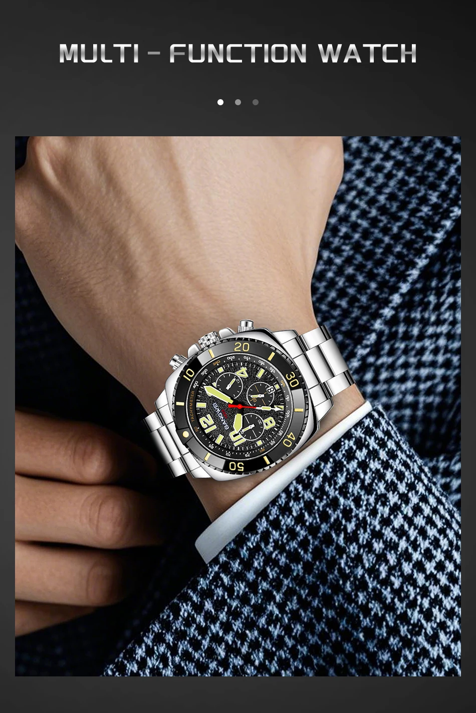 LIGE Brand BANGWEI Quartz Man Watch Digital Dial Fashion Business Luxury Auto Date Waterproof Luminous Stainless Casual Watches