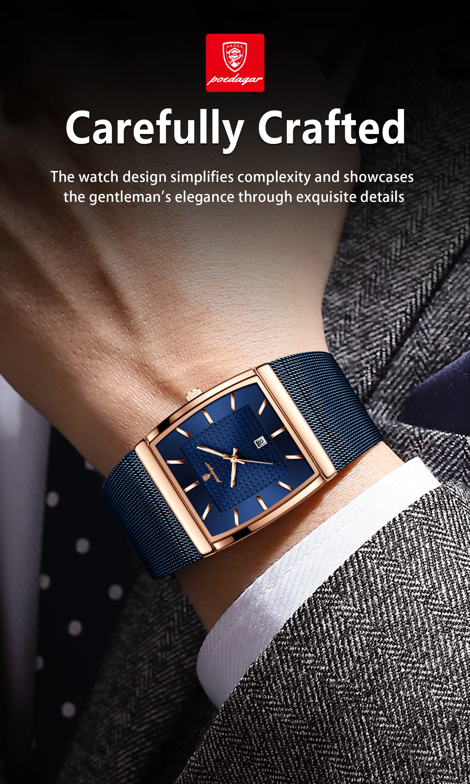 POEDAGAR Top Casual Men's Clock Luminous Waterproof Stainless Steel Man Watch Date Quartz Business Fashion Watches For Men Reloj