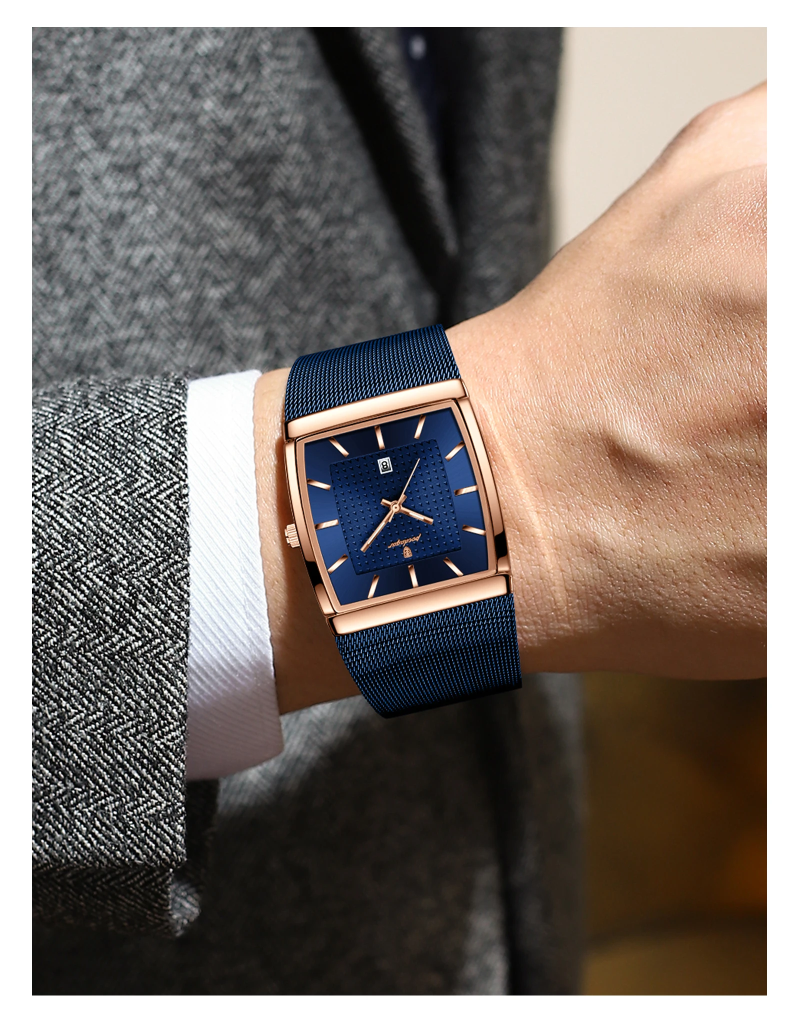 POEDAGAR Top Casual Men's Clock Luminous Waterproof Stainless Steel Man Watch Date Quartz Business Fashion Watches For Men Reloj