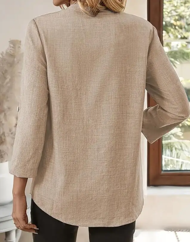Solid Casual Loose Blouses For Women Fashion 2025 Autumn Vintage Women's Oversized Shirts And Blouses Elegant Youth Female Tops