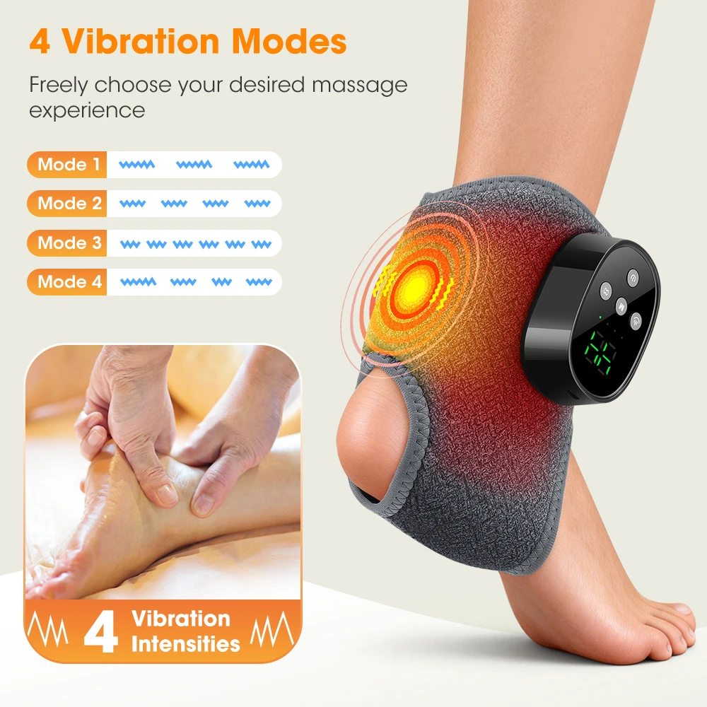 Heating Foot Massager Electric Vibration Relaxation Ankle Massager Warm Ankle Brace Joint Sprain Support Ankle Protection
