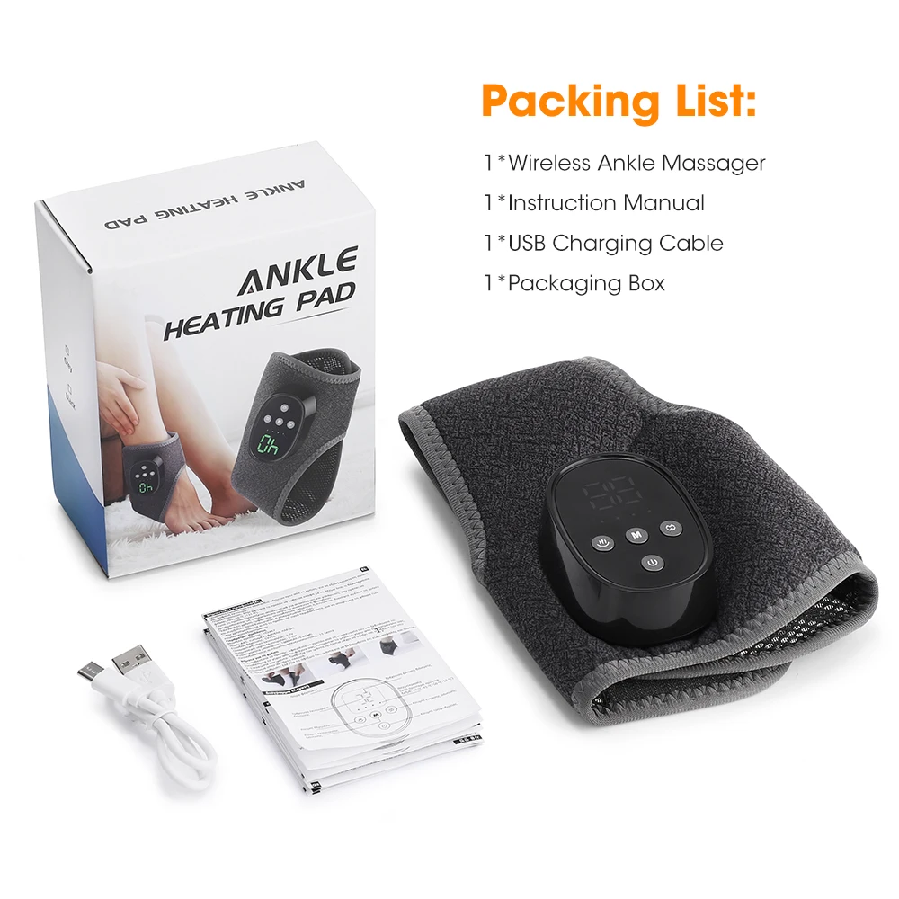 Heating Foot Massager Electric Vibration Relaxation Ankle Massager Warm Ankle Brace Joint Sprain Support Ankle Protection