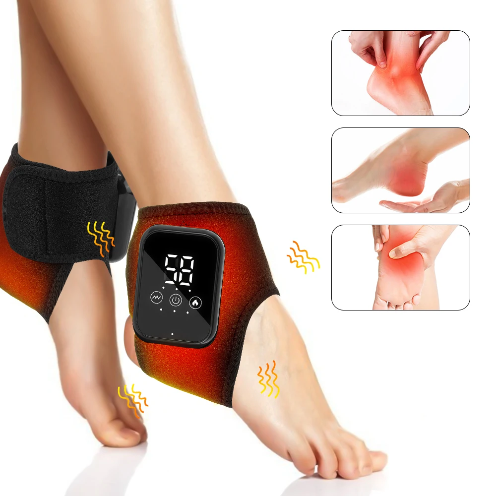 Heating Foot Massager Electric Vibration Relaxation Ankle Massager Warm Ankle Brace Joint Sprain Support Ankle Protection