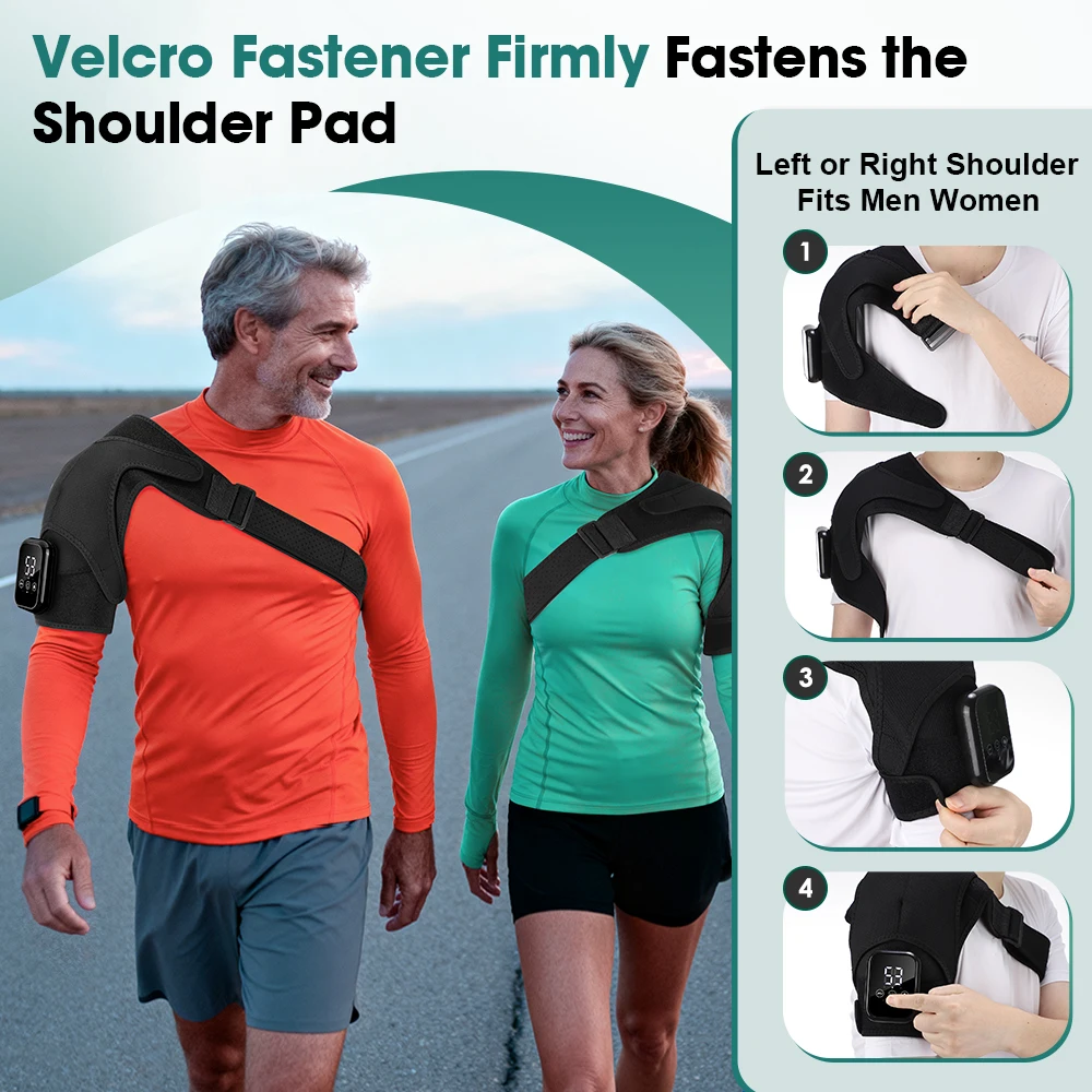 NEW Enlarge Electric Shouldert Heating Pad 3-Speed Vibration Muscle Relax Belt Thermal Massager Shoulder Neck Support Brace