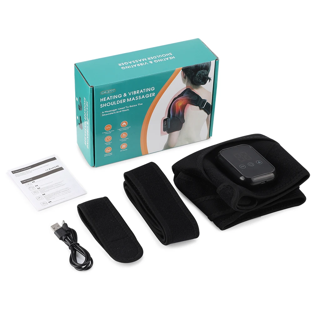 NEW Enlarge Electric Shouldert Heating Pad 3-Speed Vibration Muscle Relax Belt Thermal Massager Shoulder Neck Support Brace